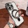 ZinLyuen Magnetic Ring Case for iPhone 16 Pro Max Case Kickstand Compatible with MagSafe Builtin Camera Lens Protector Shockproof Phone Case for iPhone 16 ProMax 69 Silver