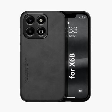 Kepuch Silklike Case for Honor X6B Cover Bumper Builtin Metal Plate for Honor X6B Black