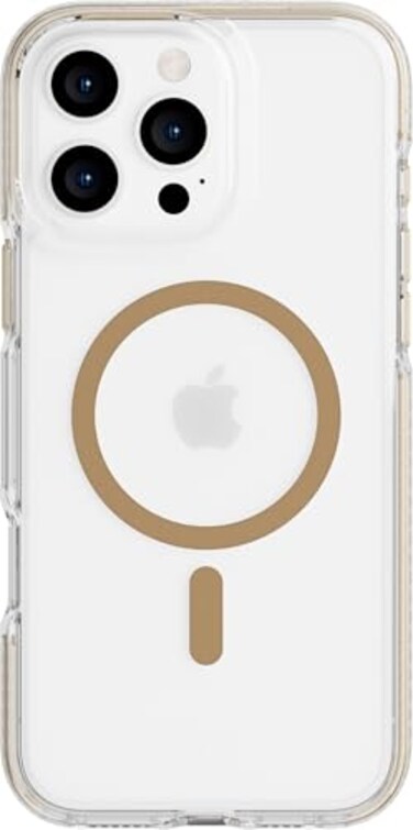 Tech21 EvoCrystal for iPhone 16 Pro Max Compatible with MagSafe Impact Protection Case 15x Military Standard Tested in Gold