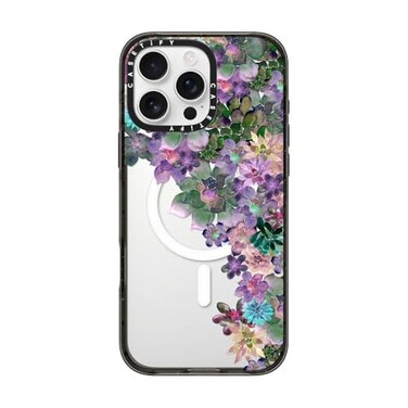 CASETiFY Impact Case for iPhone 16 Pro Max Slim 82 ft 4X Military Grade Drop ProtectionCompatible with Magsafe My Succulent Garden Clear Black