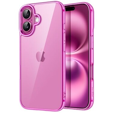 JETech Case ONLY for iPhone 16 Plus 67Inch NonYellowing Shockproof Phone Bumper Cover AntiScratch Clear Back Pink