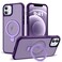 SKYLMW Compatible with iPhone 12 Case iPhone 12 Pro Case with Invisible Magnetic ORing Stand Translucent Phone Cases 61 Compatible with MagSafeGreat Grip Feeling Purple