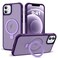 SKYLMW Compatible with iPhone 12 Case iPhone 12 Pro Case with Invisible Magnetic ORing Stand Translucent Phone Cases 61 Compatible with MagSafeGreat Grip Feeling Purple