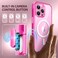 BERFY for iPhone 16 Pro Max Case Compatible with MagSafe Builtin Glass Screen Protector Camera Protection Shockproof Full Body Phone Case 69 Clear Bright Pink