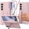 YQODSZ for Samsung Galaxy Z Fold 6 Case with Finger Strap S Pen Holder Stylus Z Fold 6 Kickstand Case with Hand Strap Hinge Protection Screen Protector Pink
