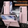 YQODSZ for Samsung Galaxy Z Fold 6 Case with Finger Strap S Pen Holder Stylus Z Fold 6 Kickstand Case with Hand Strap Hinge Protection Screen Protector Pink