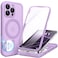 BERFY for iPhone 16 Pro Max Case Compatible with MagSafe Builtin Glass Screen Protector Camera Protection Shockproof Full Body Phone Case 69 Translucent Light Purple
