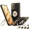 XYZ for Galaxy Note 20 case with Stand for Samsung Galaxy Note 20 Case with Double RingWomen Girls Cute LoveHeart Luxury Bling Protective Case Heart for Samsung Note 20 Case Black