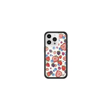 Wildflower Cases Compatible with iPhone 16 Pro Protective Black Bumper 65ft Drop Test Women Owned Small Business Berries Aesthetic Classic Popular Trendy Fruit Tart