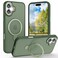 Lufanbis Magnetic for iPhone 16 Case with Ring Stand 10 FT Drop Protection Velvety Touch Slim Translucent Matte Back Shockproof Phone Case for iPhone 16 61 Midnight Green