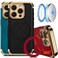 COOLQO for iPhone 15 Pro Max Case 67 Upgraded 360 Spin Magnetic Stand Compatible with MagsafeMilitary Protection Shockproof Protective Phone Holder Cover for iPhone 15 Pro Max Black Gold