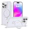 SKYLMW Compatible with iPhone 14 Pro Case with Invisible Magnetic ORing Stand MilitaryGrade Phone Case for iPhone 14 Pro 61 Compatible with MagSafeGreat Grip FeelingTranslucent