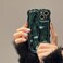 FABSPARK Case for iPhone 153D Meteorite Bubble Pattern Electroplate Plating Glitter Curly Wavy Frame Glossy CaseSoft TPU Shockproof for iPhone 15 61 InchDark Green