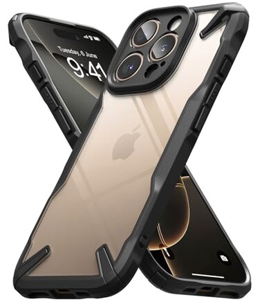 Ringke FusionX for iPhone 16 Pro Case Precise Cutouts for Camera Lenses Augmented Bumper Heavy Duty Shockproof Protective Cover Black