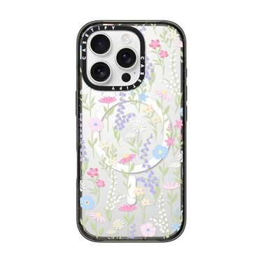 CASETiFY Impact Case for iPhone 16 Pro Slim 82 ft 4X Military Grade Drop ProtectionCompatible with Magsafe Pink Pastel Cute Floral Clear Black