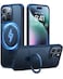 TORRAS Ultra Magnetic Ostand for iPhone 16 Pro Case Fit for MagSafe Sturdy Stand Ring Holder MilGrade Shockproof Matte AntiScratch Slim Protective Kickstand Case Navy Blue 63 inch