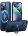 TORRAS Ultra Magnetic Ostand for iPhone 16 Pro Case Fit for MagSafe Sturdy Stand Ring Holder MilGrade Shockproof Matte AntiScratch Slim Protective Kickstand Case Navy Blue 63 inch