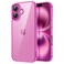 JETech Case for iPhone 16 61Inch NonYellowing Shockproof Phone Bumper Cover AntiScratch Clear Back Pink