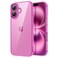 JETech Case for iPhone 16 61Inch NonYellowing Shockproof Phone Bumper Cover AntiScratch Clear Back Pink