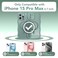 CAPRARO Cute for iPhone 15 Pro Max Case Compatible with MagSafe Curly Wave Edge Full Camera Protection 14 FT Drop Protection Magnetic Phone Case for 15 Pro Max 67 Inch Midnight Green