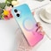 Heaofei Aesthetic Case for iPhone 16 Plus Case for Women Girls Compatible with Magsafe Cute Girly Trendy Glitter Sparkly Rainbow Magnetic Protective Phone Cover Matte Iridescent Blue Pink