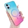 Heaofei Aesthetic Case for iPhone 16 Plus Case for Women Girls Compatible with Magsafe Cute Girly Trendy Glitter Sparkly Rainbow Magnetic Protective Phone Cover Matte Iridescent Blue Pink