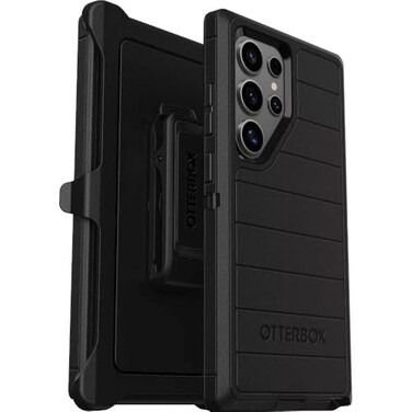 OtterBox Samsung Galaxy S24 Ultra Only Defender Series Case Black Screenless Rugged Durable with Port Protection Holster Clip Includes Microbial Defense Protection