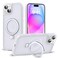 SKYLMW Compatible with iPhone 15 Case with Invisible Magnetic ORing Stand MilitaryGrade Phone Case for iPhone 15 61 Compatible with MagSafeGreat Grip FeelingTranslucent
