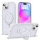 SKYLMW Compatible with iPhone 15 Case with Invisible Magnetic ORing Stand MilitaryGrade Phone Case for iPhone 15 61 Compatible with MagSafeGreat Grip FeelingTranslucent