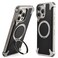 OATSBASF Frameless for iPhone 16 Pro Max 69 Case Sleek Minimalist Protective Shock Absorption Aerospace Grade Shells with 360 Rotating Kickstand Natural Titanium