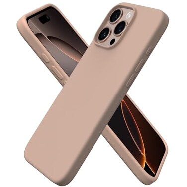 ORNARTO Compatible with iPhone 16 Pro Max Case 69 Slim Liquid Silicone 3 Layers Soft Gel Rubber Shockproof Protective Cover with AntiScratch Microfiber LiningNude Taupe