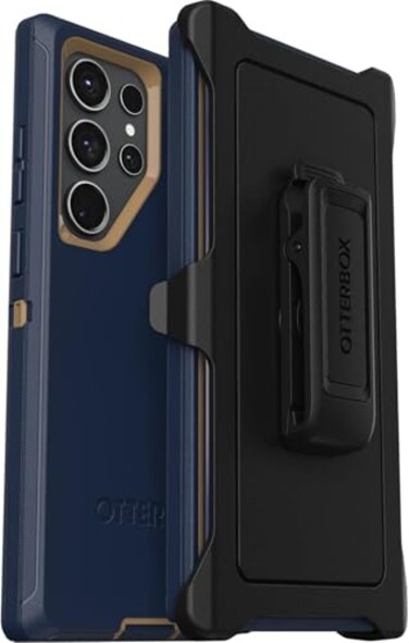 OtterBox Galaxy S23 Ultra Only Defender Series Case Blue Suede Shoes Rugged Durable with Port Protection Includes Holster Clip Kickstand NonRetail Packaging