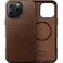 kingflag Genuine Leather Case for iPhone 16 Pro 63 inch Oil Wax FullGrain Leather Compatible with MagSafe Metal Buttons and Camera Bezel Rustic Brown