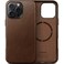 kingflag Genuine Leather Case for iPhone 16 Pro 63 inch Oil Wax FullGrain Leather Compatible with MagSafe Metal Buttons and Camera Bezel Rustic Brown