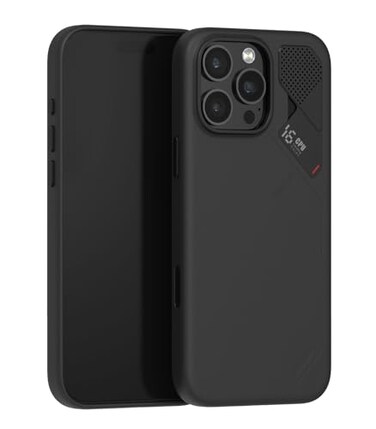 Aulumu A16 Vegan Leather Cooling iPhone 16 Pro Max Case Updated Camera Control with Cooling Fins Luxury Comfort Compatible with MagSafe Complete WrapAround Touch Black