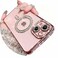 Doulings Magnetic Glitter Diamond for iPhone 16 Pro Max CaseCompatible with MagSafe Sparkle Rhinestone Camera Lens Protector PlatedCrtstal Clear Slim Military Drop Shockproof Cover for WomenPink