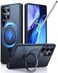 TORRAS Upgraded Magnetic Stand for Samsung Galaxy S25 Ultra Case Fit for Magsafe 12FT MilGrade Drop Protection Shockproof Translucent Slim for Samsung Galaxy S25 Ultra Case Black