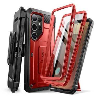 SUPCASE for Samsung Galaxy S25 Ultra Case with Stand Unicorn Beetle Pro 2 Front Frames Builtin Screen Protector BeltClip MilitaryGrade Protection Phone Case for S25 Ultra 69 Inch Ruddy