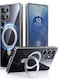 TORRAS for S25 Ultra Case 4X Military Grade Drop Tested Build in Stand Fit for Magsafe Shockproof Slim Protective for Samsung Galaxy S25 Ultra Case Clear
