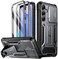 Poetic Spartan Case for Galaxy S25 Plus 67 Slide Camera Cover Screen Protector Works with Fingerprint IDMilitary Grade Rugged Shockproof S25 Plus Phone Case with Kickstand Metallic Gun Metal