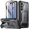 Poetic Spartan Case for Galaxy S25 Plus 67 Slide Camera Cover Screen Protector Works with Fingerprint IDMilitary Grade Rugged Shockproof S25 Plus Phone Case with Kickstand Metallic Gun Metal