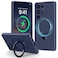 Vanxiliiy for Galaxy S25 Ultra Case with Stand Slim Liquid Silicone Phone Cases for Samsung Galaxy S25 Ultra Compatible with MagSafe Magnetic Ring Kickstand Case Full Camera Protection Dark Blue