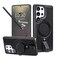 Butaiga for Samsung Galaxy S25 Ultra Case Leather with Stand AntiSlip Grip Ring Fits for MagSafe Black S25 Ultra