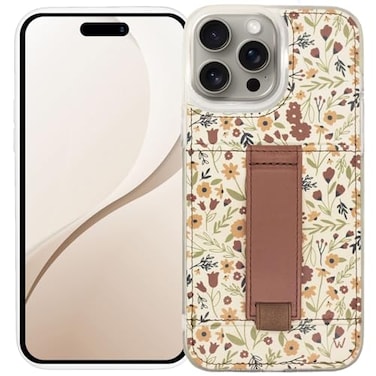 Walli Cases for iPhone 16 Pro Case Aesthetic Wallet Phone Case Card Holder Securely Holds up to 2 Cards Cute Trendy Phone Cover for Women fits iPhone 16 Pro with Kickstand Finger Strap