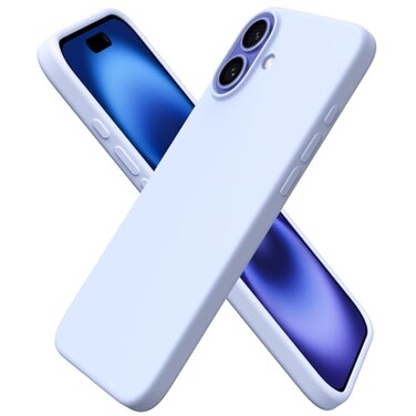 ORNARTO Compatible with iPhone 16 Plus Case 67 Slim Liquid Silicone 3 Layers Full Covered Soft Gel Rubber Phone Case Protective Cover 67 Inch Baby Blue