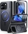 TONGATE for Pixel 9 Pro Fold Case with Kickstand Rugged Google 9Pro Fold Phone Case Built in Screen Protector Hinge Protection Large Horizontal Stand Slim Case for Google Pixel 2 2024 Black