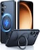 TORRAS Magnetic Stand for Samsung Galaxy S25 Plus Case Compatible with Magsafe Military Grade Drop Tested Shockproof Ring Translucent Slim Protective Phone Case for S25 Plus Case Ostand Black