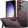 MALEWOLF Kickstand Case for Samsung Galaxy S25 Ultra Magnetic Fits for Magsafe Rugged Shockproof Phone Case with AntiSlip Grip Slim Matte Protective Cover for Galaxy S25 Ultra BlackRed
