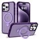 SKYLMW Compatible with iPhone 15 Pro Max Case with Invisible Magnetic ORing Stand MilitaryGrade Translucent Case for iPhone 15 ProMax 67 Compatible with MagSafeGreat Grip Feeling Purple