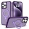 SKYLMW Compatible with iPhone 15 Pro Max Case with Invisible Magnetic ORing Stand MilitaryGrade Translucent Case for iPhone 15 ProMax 67 Compatible with MagSafeGreat Grip Feeling Purple